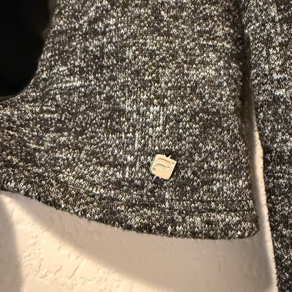 Fabletics Sophia Long Sleeve Top Womens M Black Gray Knit Tie Front Athleisure - Picture 2 of 2